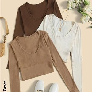 3 cropped shirts